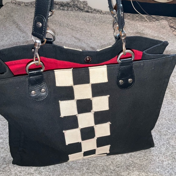 Mini Cooper Black and White bag Checkerboard Tote BMW PRESS TOTE BAG - Picture 1 of 16